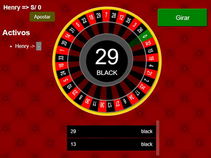 Juego de ruleta JavaScript